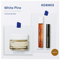 Korres Promo White Pine Volumizing Serum-in-Moisturizer Day Cream 40ml & Δώρο Eau de Toilette Cashmere Kumquat 10ml & Drama Volume Mascara Black 4ml - Κρέμα Ημέρας Αναπλήρωσης Όγκου, Πυκνότητας & Γυναικείο Σαγηνευτικό Άρωμα & Μάσκαρα για Μέγιστο Όγκο