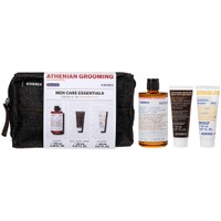 Korres Promo Athenian Grooming Bergamot & Leather Eau de Cologne 100ml & Δώρο Anti-Aging Multi-Defender Recipe 20ml & Δώρο  Barber's Face & Beard Cleanser 20ml & Δώρο Νεσεσέρ 1 Τεμάχιο - Ανδρικό Άρωμα με Νότες Περγαμόντο, Δέρμα & Εσπεριδοειδή & Αντιγηραντική Κρέμα Προσώπου & Ματιών για Άνδρες & Δροσιστικό Gel Καθαρισμού για Πρόσωπο & Γένια