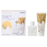 Korres Promo Aegean Bronze Eau De Parfum 50ml & Luminous Body Perfecter 200ml - Γυναικείο Εξωτικό και Καλοκαιρινό Άρωμα με Νότες Βανίλιας, Κέδρος, Musk & Περγαμόντο & Ενυδατική Mousse Λάμψης Σώματος