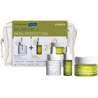 Korres Promo Greek Yoghurt Smart Probiotic Super Serum 15ml & Santorini Grape Dry Oil Serum 15ml & Poreless Skin Face Cream 40ml & Δώρο Νεσεσέρ 1 Τεμάχιο - Ορός Προσώπου με Εκχύλισμα Ελληνικού Γιαουρτιού & Ξηρό Λάδι Προσώπου για Ενυδάτωση & Μείωση των Ατελειών & Κρέμα Τζελ Προσώπου για Ρύθμιση της Λιπαρότητας & για Μείωση των Πόρων