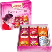 Yogi Tea Promo Women's Tea (17x1.8g) & Immune Support (17x1.8g) & Ginger Orange (17x1.8g) & Stomach Ease (17x1.8g) & Detox (17x1.8g) & Δώρο Ceramic Mug 1 Τεμάχιο - Σετ με Ροφήματα Τσαγιού για τη Γυναίκα για Αίσθηση Αναζωογόνησης, Θαλπωρής, Ηρεμίας & Ενίσχυσης του Ανοσοποιητικού & Τόνωση & Αντιμετώπιση Στομαχικών Διαταραχών