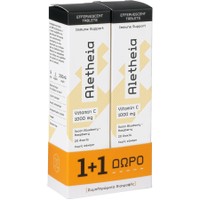Vican Promo Aletheia Vitamin C 1000mg, 40 Effer.tabs (2x20 Effer.tabs) - Συμπλήρωμα Διατροφής με Βιταμίνη C για Ενίσχυση του Ανοσοποιητικού με Γεύση Μύρτιλο & Βατόμουρο