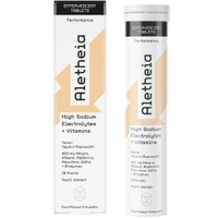 Vican Aletheia High Sodium Electrolytes + Vitamins 18 Effer.tabs - Συμπλήρωμα Διατροφής Ηλεκτρολυτών & Βιταμινών για Ενυδάτωση, Ενέργεια & Αναπλήρωση Θρεπτικών Συστατικών με Γεύση Λεμόνι - Πορτοκάλι