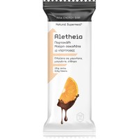 Vican Aletheia Raw Energy Bar 50g - Orange & Dark Chocolate - Φυσική Ακατέργαστη Μπάρα Υψηλής Ενεργειακής Απόδοσης με 12 Υπερτροφές, Βιταμίνες, Καλά Λιπαρά, Μέταλλα & Ιχνοστοιχεία με Γεύση Πορτοκάλι & Μαύρη Σοκολάτα
