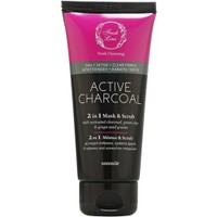 Fresh Line Fresh Cleansing Active Charcoal 2 In 1 Mask & Scrub 100ml - Μάσκα & Απολέπιση 2 σε 1 με Ενεργό Άνθρακα για Όλους τους Τύπους Επιδερμίδας