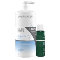 Pharmasept Promo Hygienic Shower Gel 1Lt & Scalp Biome Soothing Shampoo 100ml - Αφρόλουτρο για Σώμα, Πρόσωπο & Ευαίσθητη Περιοχή & Σαμπουάν με Πρεβιοτικά για Ευαίσθητο Τριχωτό