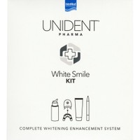 Intermed Unident Pharma Promo White Smile Toothpaste 75ml & Photoacticated Gel 50g & Whitening Gel Pen 3ml & Photoactivation Device 1 Τεμάχιο & Dental Applicator 1 Τεμάχιο - Οδοντόκρεμα με Φθόριο για Ενίσχυση της Λευκότητας των Δοντιών & Φωτοενεργοποιούμενη Γέλη & Λεπτόρρευστο Λευκαντικό Gel Στυλό & Ειδική Συσκευή Φωτοενεργοποίησης με Οδοντικό Εφαμοστή