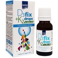 Intermed D3+K2 in Olive Oil Fix Drops Oral Solution 12ml - Πόσιμο Συμπλήρωμα Διατροφής Βιταμίνης D3 & K2 για την Κάλυψη των Αυξημένων Απαιτήσεων του Οργανισμού