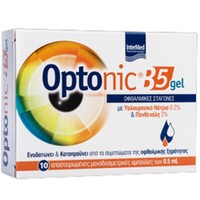 Intermed Optonic Eye Drops B5 Gel 10x0.5ml - Οφθαλμικές Σταγόνες για τη Λίπανση & Ενυδάτωση της Οφθαλμικής Επιφάνειας με Υαλουρονικό Νάτριο & Πανθενόλη