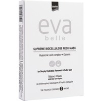 Eva Belle Supreme Biocellulose Neck Mask 2 Τεμάχια - Μάσκα Λαιμού από Βιο Κυτταρίνη με Υαλουρονικό Οξύ & Γλυκερίνη για Ενυδατωμένη, Ανανεωμένη & Γεμάτη Επιδερμίδα