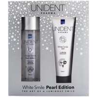 Intermed Promo Unident Pharma White Smile Pearl Edition Whitening Mouthwash 100ml & White Smile Care 75ml - Στοματικό Διάλυμα που Ενισχύει τη Φυσική Λευκότητα, Προστατεύει το Σμάλτο & Χαρίζει Δροσερή Αναπνοή & Οδοντόκρεμα με Φθόριο για Ενίσχυση της Λευκότητας των Δοντιών