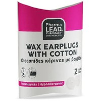 Pharmalead Wax Earplugs with Cotton 2 Τεμάχια - Κέρινες Ωτοασπίδες με Βαμβάκι