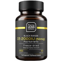 Pharmalead Black Range D3 2000IU (50mcg) 60caps - Συμπλήρωμα Διατροφής Βιταμίνης D3, Κ1 & Λυοφιλιωμένα Φυτικά Εκχυλίσματα για Ενίσχυση του Ανοσοποιητικού Καλή Υγεία Οστών & Δοντιών