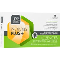 Pharmalead Propolis Plus+ 16 Lozenges, Eucalyptus - Menthol - Συμπλήρωμα Διατροφής Εκχυλίσματος Πρόπολης, Αλθαίας, Σαμπούκου, Βιταμίνης C & Ψευδάργυρου για Ενίσχυση του Ανοσοποιητικού & Αντιμετώπιση των Ιώσεων & του Κρυολογήματος σε Καραμέλες με Γεύση Ευκάλυπτου - Μενθόλης