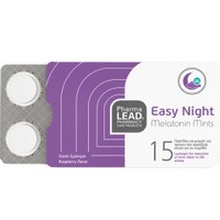Pharmalead Easy Night Melatonin Mints 15 Lozenges - Συμπλήρωμα Διατροφής Μελατονίνης & Βιταμίνης Β6 για Γρηγορότερο, Ποιοτικότερο Ύπνο & Αντιμετώπιση του Jet Lag με Γεύση Σμέουρο
