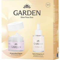 Garden Promo Anti-Wrinkle Cream with Hyaluronic Acid for Face & Eyes 50ml & Vitamin C Serum 30ml - 24ωρη Αντιρυτιδική Κρέμα με Υαλουρονικό Οξύ για Πρόσωπο & Αντιοξειδωτικός Ορός Προσώπου με Βιταμίνη C για Ομοιογενή Τόνο & Λάμψη