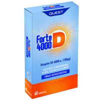 Quest Forte D 4000iu 100mg High Strength 60tabs - Συμπλήρωμα Διατροφής με Υψηλής Περιεκτικότητας Βιταμίνη D για Υποστήριξη του Ανοσοποιητικού, των Οστών, των Μυών & των Δοντιών