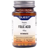 Quest Folic Acid 400μg 90tabs - Συμπλήρωμα Διατροφής με Φυλλικό Οξύ που Συμβάλλει στην Ανάπτυξη του Μητρικού Ιστού Κατά την Εγκυμοσύνη