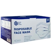 Guobailing Disposable Face Mask 50 Τεμάχια - Μάσκα Προστασίας μιας Χρήσης με Μεταλλικό Έλασμα