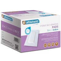 AlfaShield Sterile Self-Adhesive Pads 50 Τεμάχια - 6x8cm - Αποστειρωμένα Αυτοκόλλητα Επιθέματα