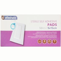 AlfaShield Sterile Self-Adhesive Pads 50 Τεμάχια - 9x15cm - Αποστειρωμένα Αυτοκόλλητα Επιθέματα