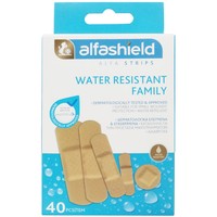 AlfaShield Alfa Strips Water Resistant Family 40 Τεμάχια - Αδιάβροχα Επιθέματα Μικροτραυμάτων για Όλη την Οικογένεια