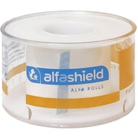 AlfaShield Alfa Pore Paper Medical Tape Rolls Λευκό 1 Τεμάχιο - 5m x 2.5cm - Χάρτινη, Αυτοκόλλητη Ταινία Στερέωσης Επιθεμάτων & Επιδέσμων
