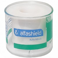 AlfaShield Alfa Silk Medical Tape Rolls Λευκό 1 Τεμάχιο - 5m x 5cm - Αδιάβροχη, Αυτοκόλλητη Ταινία Στερέωσης Επιθεμάτων & Επιδέσμων, από Μετάξι