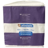 Alfashield Non Sterile Gauze Swabs 10cm x 10cm 8ply 100 Τεμάχια - Κομπρέσες Γάζας μη Αποστειρωμένες 13 κλωστών/cm2