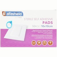 AlfaShield Sterile Self-Adhesive Pads 50 Τεμάχια - 10x10cm - Αποστειρωμένα Αυτοκόλλητα Επιθέματα