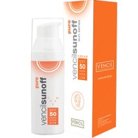 Vencil Sunoff Pure Face Cream Spf50 Matte Effect 50ml - Αντηλιακή Κρέμα Προσώπου Υψηλής Προστασίας για Ματ Αποτέλεσμα