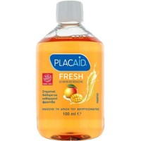 Plac Aid Fresh Mango Mouthwash 100ml - Travel Size - Στοματικό Διάλυμα Καθημερινής Χρήσης Κατά της Πλάκας για Δροσερή Αναπνοή με Γεύση Μάνγκο