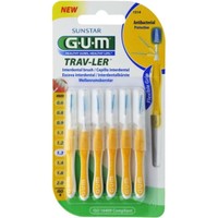 Gum Trav-Ler Interdental Brush 6 Τεμάχια - 1.3mm - Μεσοδόντια Βουρτσάκια για Εύκολο & Καθημερινό Καθαρισμό Ανάμεσα στα Δόντια