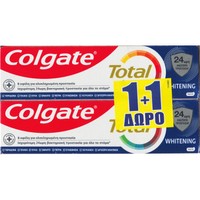 Colgate Promo Total Whitening 150ml (2x75ml) - Οδοντόκρεμα για Λεύκανση & Ολοκληρωμένη Προστασία από τα Βακτήρια για Έως & 24 Ώρες