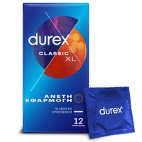 Durex Classic XL 12 Τεμάχια - Προφυλακτικά από Φυσικό Ελαστικό Latex για Άνετη Εφαρμογή