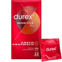 Durex Sensitive XL 12 Τεμάχια - Λεπτά Προφυλακτικά με Άνετη Εφαρμογή