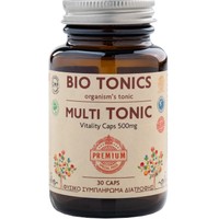 Bio Tonics Premium Multi Tonic Vitality 500mg, 30veg.caps - Συμπλήρωμα Διατροφής Πολυβιταμινών, Μετάλλων & Ιχνοστοιχείων για Θωρακισμένο Ανοσοποιητικό, Υγιές Δέρμα Μαλλιά & Νύχια, Γερά Οστά & Δόντια, Ενέργεια & Τόνωση