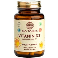 Bio Tonics Vitamin D3 2000IU 60veg.caps - Συμπλήρωμα Διατροφής Βιταμίνης D3 για την Καλή Υγεία Οστών, Δοντιών & Ανοσοποιητικού