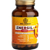 Bio Tonics Energil +Q10, 60caps - Συμπλήρωμα Διατροφής Συνενζύμου Q10, Αμινοξέων, Βασιλικού Πολτού & Εκχυλίσματος Τζίνσενγκ για Ενέργεια & Τόνωση Κατά της Κούρασης & Κόπωσης