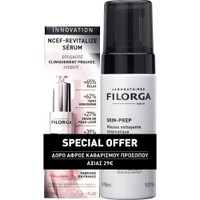 Filorga Promo NCEF-Revitalize Anti-Age Serum 30ml & Skin-Prep Enzymatic Cleansing Foam 150ml - Αναζωογονητικός Αντιγηραντικός Ορός για πιο Λεία, Ομοιόμορφη & Λαμπερή Επιδερμίδα & Ενζυματικός Αφρός Καθαρισμού για Πρόσωπο & Μάτια που Λειαίνει & Φωτίζει το Δέρμα