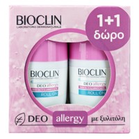 Bioclin Deo Allergy Roll on Αποσμητικό Σχεδιασμένο να Ελέγχει την Εφίδρωση σε Αλλεργικές & Αντιδραστικές Επιδερμίδες 2x50ml