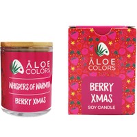 Aloe Colors Berry XMAS Scented Soy Candle 150g - Αρωματικό Κερί Σόγιας σε Βάζο με Άρωμα Κόκκινων Φρούτων