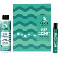 Aloe Colors Promo Pure Serenity Eau de Toilette 10ml & Milky Body Lotion 150ml - Κολόνια Roll-on για Κάθε Περίσταση με Εύκολη & Γρήγορη Εφαρμογή & Ενυδατικό Γαλάκτωμα Σώματος με Βούτυρο Καριτέ & Υαλουρονικό Οξύ