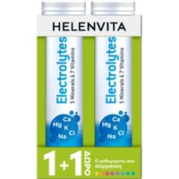 Helenvita Promo Electrolytes 5 Minerals & 7 Vitamins Orange 40 Effer.tabs (2x20 Effer.tabs) - Συμπλήρωμα Διατροφής Φόρμουλας Ηλεκτρολυτών & Βιταμινών για Ενυδάτωση, Τόνωση & Ενέργεια με Γεύση Πορτοκάλι