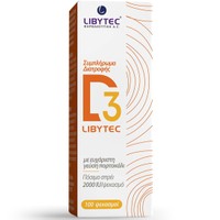 Libytec Vitamin D3 2000IU 20ml - Συμπλήρωμα Διατροφής σε Μορφή Spray για τα Οστά, τους Μύες, τα Δόντια & το Ανοσοποιητικό με Γεύση Πορτοκάλι