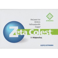 Erbozeta Zeta Colest 30caps - Συμπλήρωμα Διατροφής με Εκχύλισμα Βερβερίδας, Γαϊδουράγκαθου, Gugggul & Κόκκινης Μαγιάς για τη Διατήρηση των Φυσιολογικών Επιπέδων Χοληστερόλης & Τριγλυκεριδίων στο Αίμα