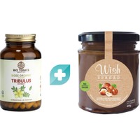 Σετ Bio Tonics Tribulus Extract 60veg.caps & Wish Hazelnut Paste & Cocoa Spread 220g - Συμπλήρωμα Διατροφής με Εκχύλισμα από Τριβόλι Βιολογικής Καλλιέργειας για Ενίσχυση της Σεξουαλικής Λειτουργίας, Βελτίωση, Γονιμότητας & Ενέργεια & Πραλίνα Φουντουκιού Χωρίς Προσθήκη Ζάχαρης, με Κακάο & Γλυκαντικά