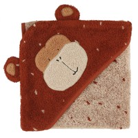 Trixie Hooded Towel 75x75cm Κωδ 77119, 1 Τεμάχιο - Mr. Monkey - Παιδική Πετσέτα Μπάνιου με Κουκούλα