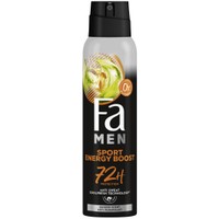 Fa Men Sport Energy Boost Anti Perspirant Spray 72h with Ginger Scent 150ml - Ανδρικό Αποσμητικό 72h Προστασίας με Αναζωογονητικό Άρωμα Τζίντζερ & Λεμόνι