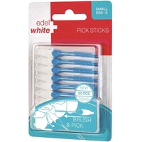 Edel White Pick Sticks Small 50 Τεμάχια - Μεσοδόντια Βουρτσάκια για την Αφαίρεση της Πλάκας & των Υπολειμμάτων